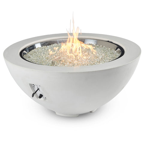 The Outdoor GreatRoom Company White Cove 42" Round Gas Fire Pit Bowl | CV-30WT