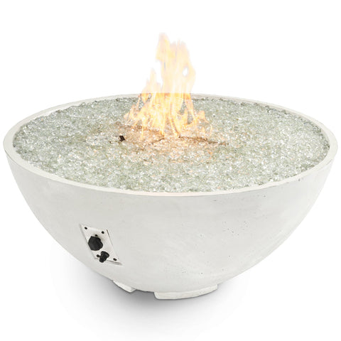 Image of The Outdoor GreatRoom Company White Cove Edge 42" Round Gas Fire Pit Bowl | CV-30EWHT