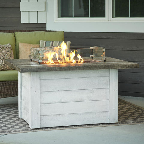 Image of The Outdoor GreatRoom Company Alcott 48-Inch Rectangular Natural Gas Fire Pit Table - Antique Timber- ALC-1224-NG - Fire Pit Table - The Outdoor GreatRoom Company - ElectricFireplacesPlus.com