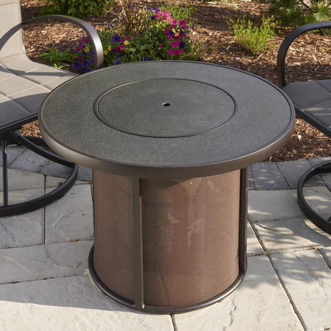 Image of The Outdoor GreatRoom Company Stonefire 31-Inch Round Natural Gas Fire Pit Table - Brown - SF-32-K-NG - Fire Pit Table - The Outdoor GreatRoom Company - ElectricFireplacesPlus.com