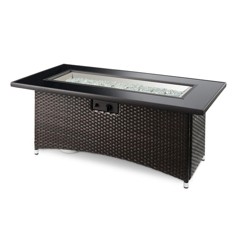 Image of The Outdoor GreatRoom Company Montego 59-Inch Linear Propane Gas Fire Pit Table - Basalm Brown - MG-1242-BLSM-K - Fire Pit Table - The Outdoor GreatRoom Company - ElectricFireplacesPlus.com