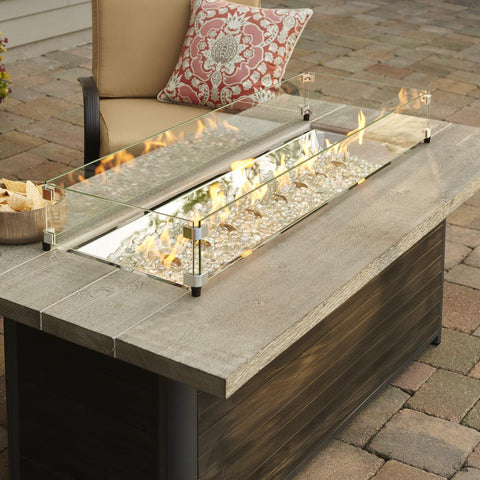 Image of The Outdoor GreatRoom Company 61-Inch Linear Natural Gas Fire Pit Table - Grey Cedar - CR-1242-K-NG - Fire Pit Table - The Outdoor GreatRoom Company - ElectricFireplacesPlus.com