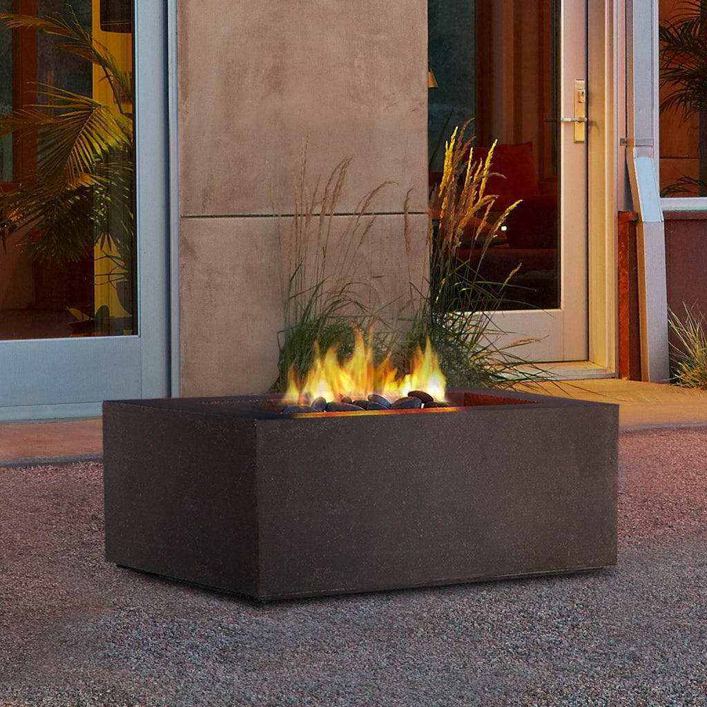 Real Flame Baltic 36-Inch Square Natural Gas Fire Pit Table - Kodiak Brown - Fire Table - Real Flame - ElectricFireplacesPlus.com