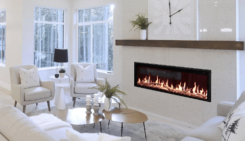 Image of Modern Flames Orion Slim 60" Virtual Fireplace | Built-In Or Wall Mounted | Single Sided | OR60-SLIM