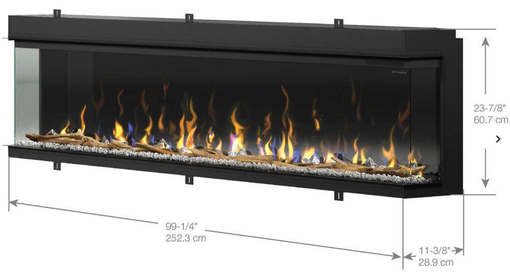 Dimplex Ignite XL Bold 100" Linear Built In | 3 Sided Electric Fireplace | XLF10017-XD
