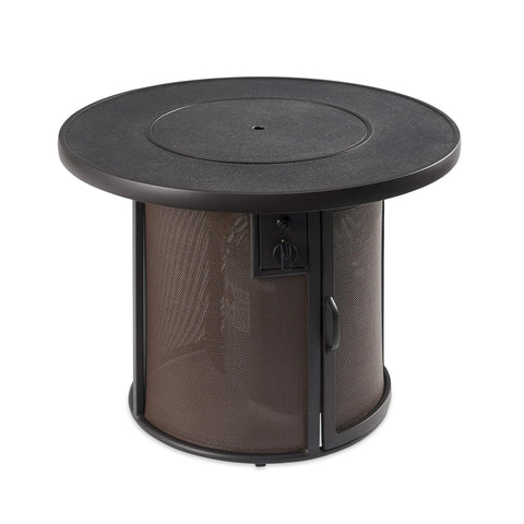 Image of The Outdoor GreatRoom Company Stonefire 31-Inch Round Propane Gas Fire Pit Table - Brown - SF-32-K - Fire Pit Table - The Outdoor GreatRoom Company - ElectricFireplacesPlus.com