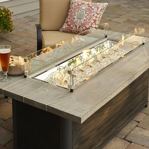 Image of The Outdoor GreatRoom Company Cedar Ridge Linear Gas Fire Pit Table | CR-1242-K