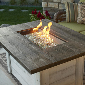 The Outdoor GreatRoom Company Alcott 48-Inch Rectangular Natural Gas Fire Pit Table - Antique Timber- ALC-1224-NG