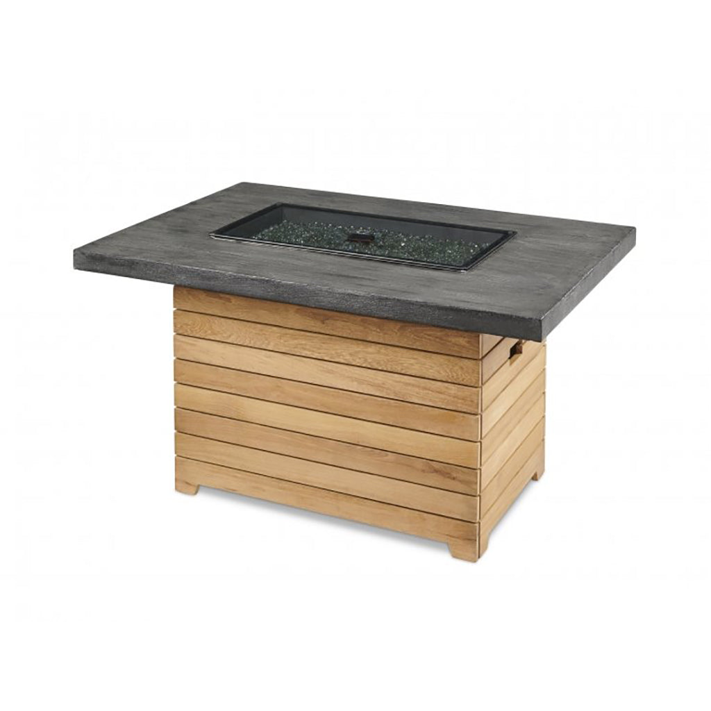 The Outdoor GreatRoom Company Darien Rectangular Gas Fire Pit Table with Everblend Top - DAR-1224-EBG-K
