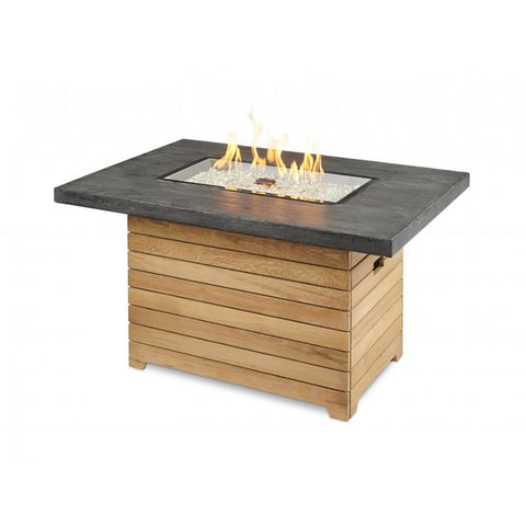 Image of The Outdoor GreatRoom Company Darien Rectangular Gas Fire Pit Table with Everblend Top | DAR-1224-EBG-K