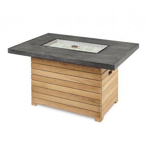 Image of The Outdoor GreatRoom Company Darien Rectangular Gas Fire Pit Table with Everblend Top - DAR-1224-EBG-K