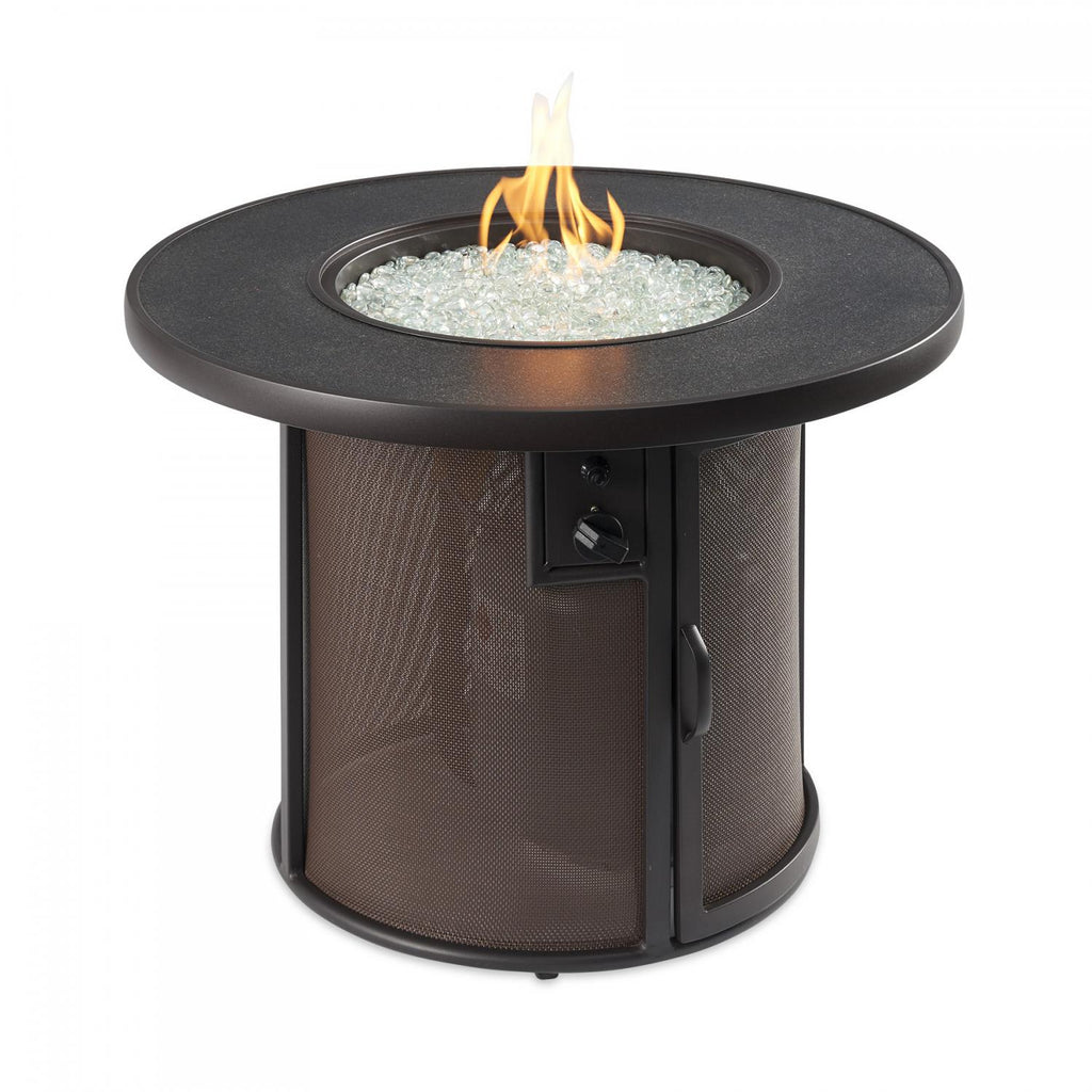 The Outdoor GreatRoom Company Stonefire 31-Inch Round Propane Gas Fire Pit Table - Brown - SF-32-K - Fire Pit Table - The Outdoor GreatRoom Company - ElectricFireplacesPlus.com