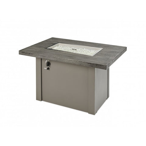 Image of The Outdoor GreatRoom Company Stone Grey Havenwood Rectangular Gas Fire Pit Table with Grey Base | HVGG-1224-K