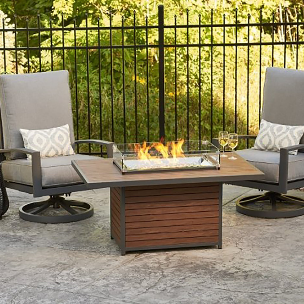 The Outdoor GreatRoom Company Kenwood Rectangular Chat Height Gas Fire Pit Table | KW-1224-19-K