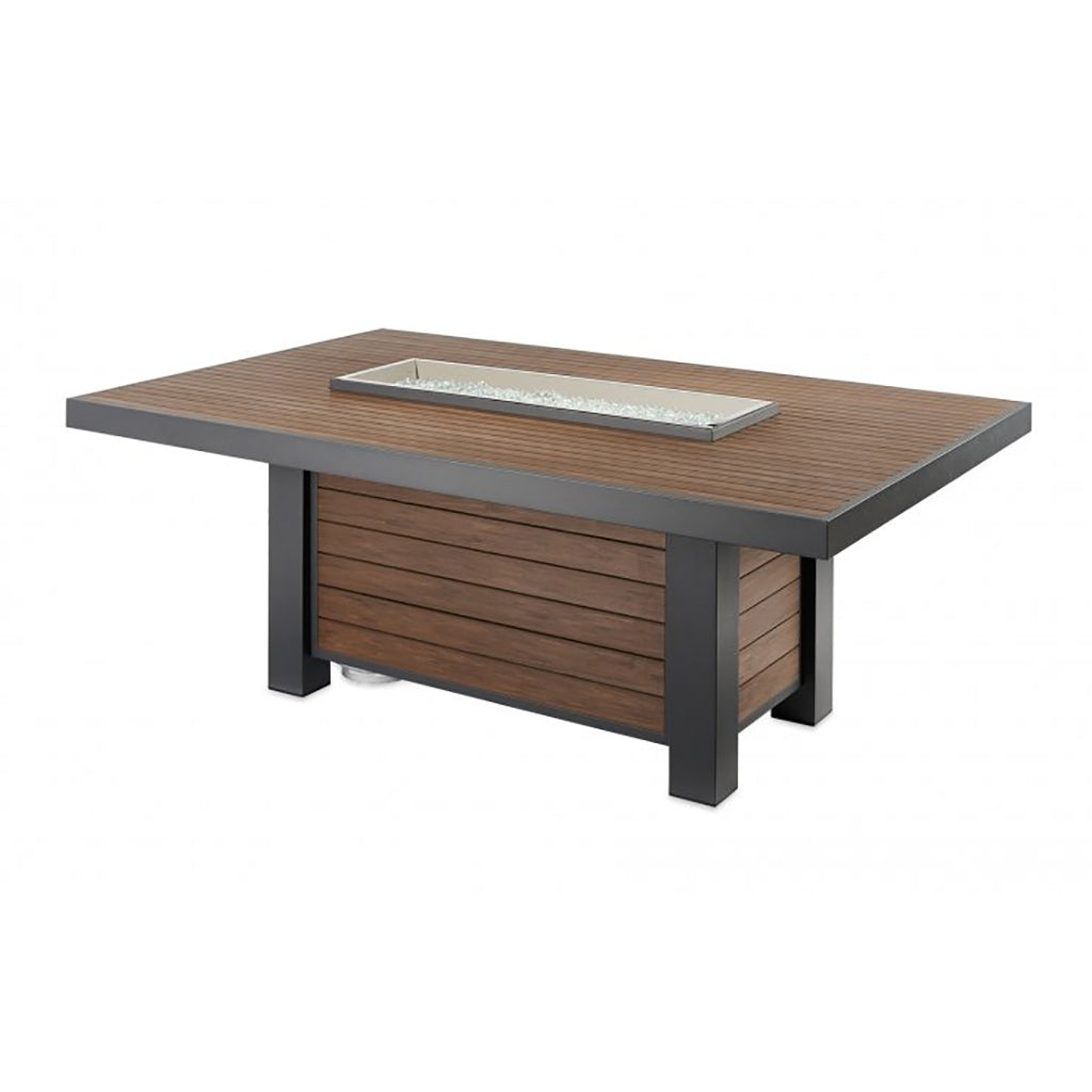 The Outdoor GreatRoom Company Kenwood Linear Dining Height Gas Fire Pit Table | KW-1242-K