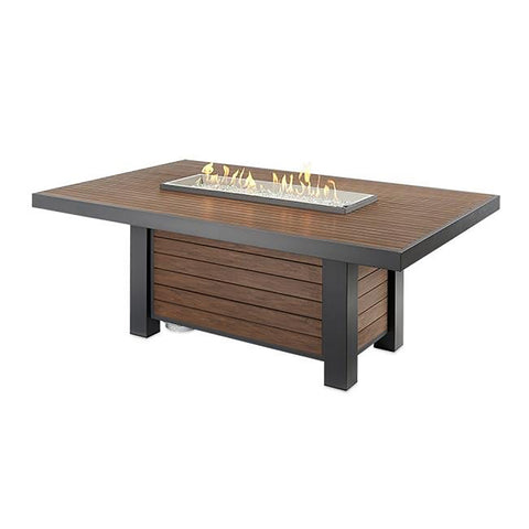 The Outdoor GreatRoom Company Kenwood Linear Dining Height Gas Fire Pit Table | KW-1242-K