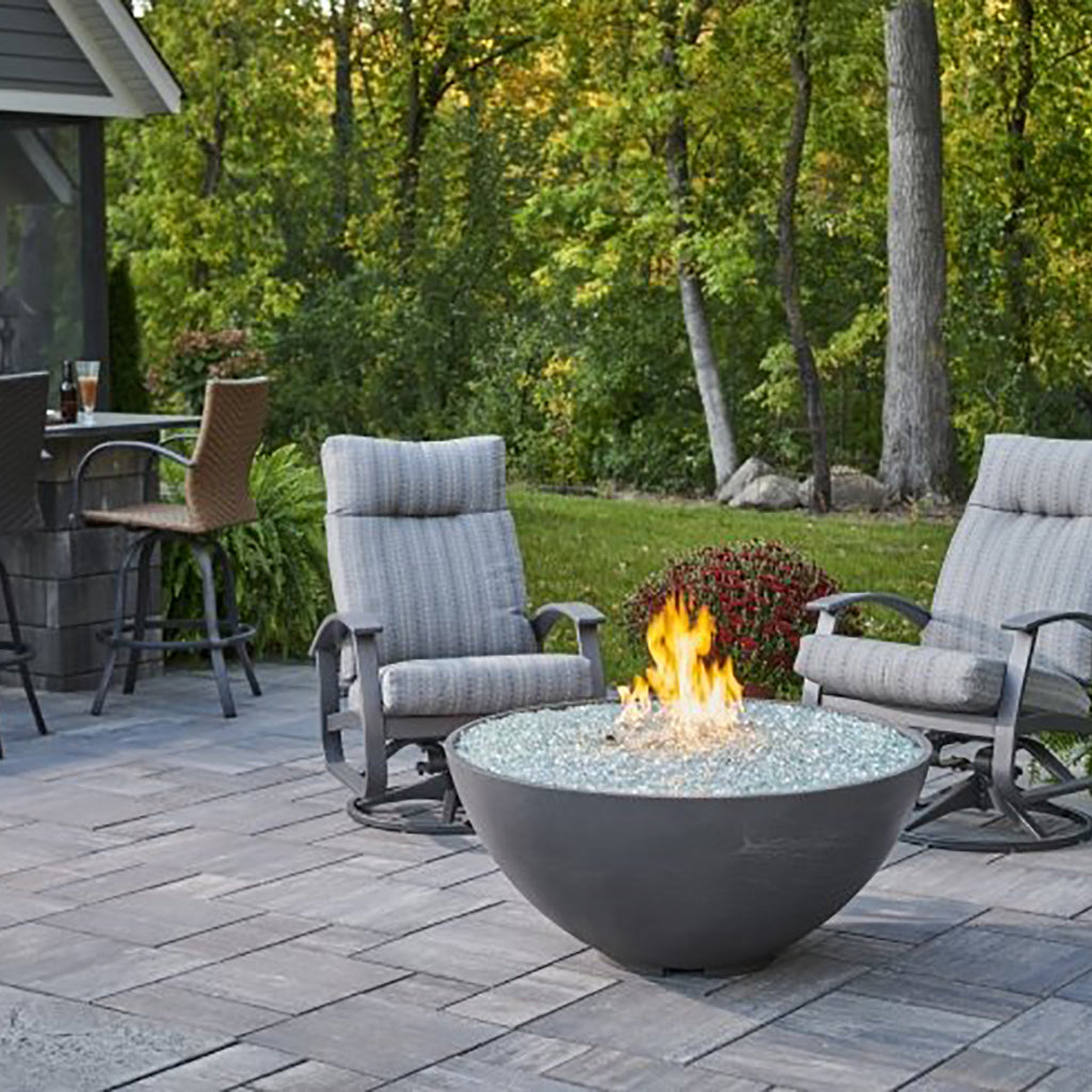 The Outdoor GreatRoom Company Midnight Mist Cove Edge 42" Round Gas Fire Pit Bowl | CV-30EMM