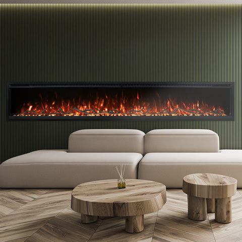 Modern Flames Spectrum Slimline 100" Wall Mount/Recessed Electric Fireplace - SPS-100B