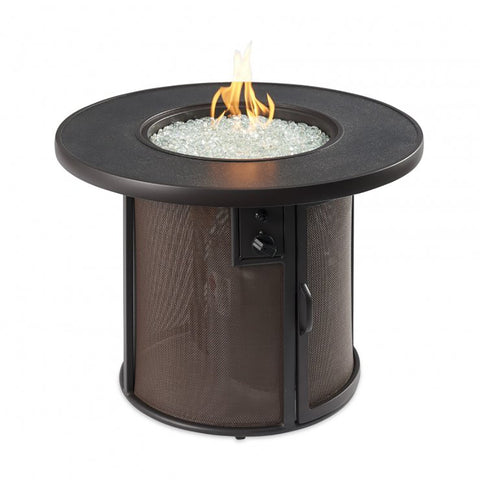 Image of The Outdoor GreatRoom Company Brown Stonefire Round Gas Fire Pit Table | SF-32-K