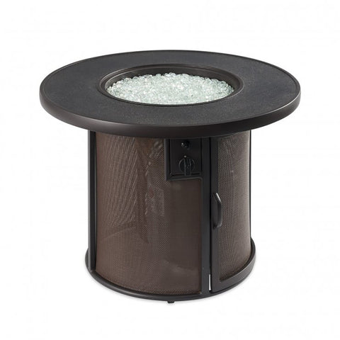Image of The Outdoor GreatRoom Company Brown Stonefire Round Gas Fire Pit Table | SF-32-K