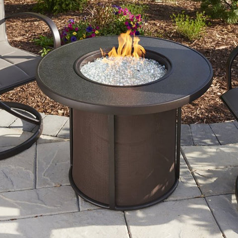 The Outdoor GreatRoom Company Brown Stonefire Round Gas Fire Pit Table | SF-32-K