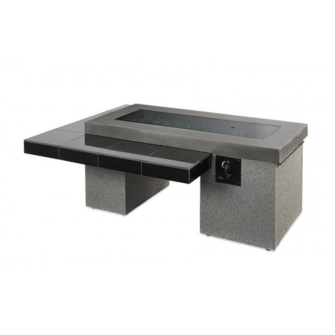 Image of The Outdoor GreatRoom Company Black Uptown Linear Gas Fire Pit Table | UPT-1242