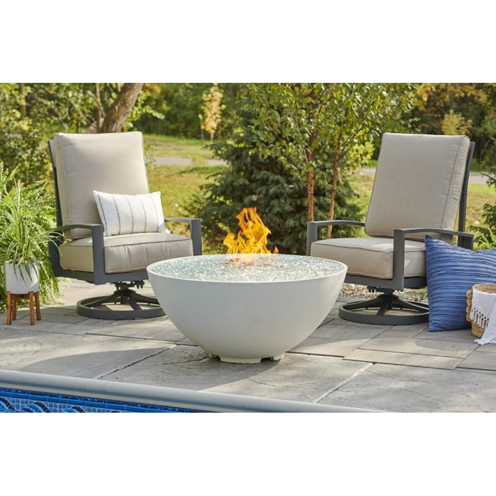The Outdoor GreatRoom Company White Cove Edge 42" Round Gas Fire Pit Bowl - CV-30EWHT
