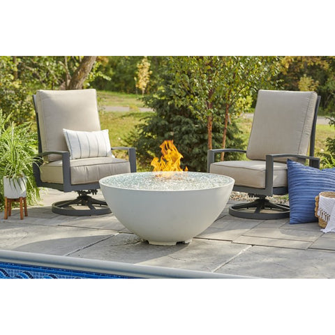 Image of The Outdoor GreatRoom Company White Cove Edge 42" Round Gas Fire Pit Bowl | CV-30EWHT