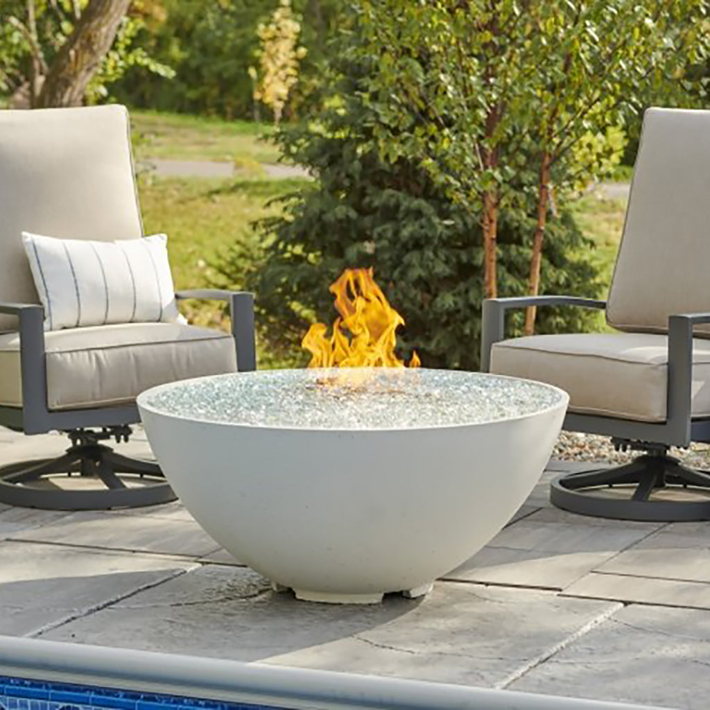 The Outdoor GreatRoom Company White Cove Edge 42" Round Gas Fire Pit Bowl | CV-30EWHT