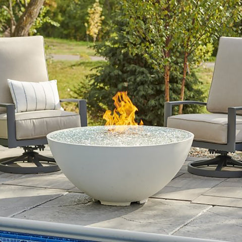 Image of The Outdoor GreatRoom Company White Cove Edge 42" Round Gas Fire Pit Bowl - CV-30EWHT